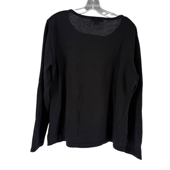 Bobbie Bell Vintage Valentines Sweater Size L Black Heart Beaded Round Neck 90s - Picture 7 of 7